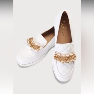 Lulus Trinitie White Flatform Loafers